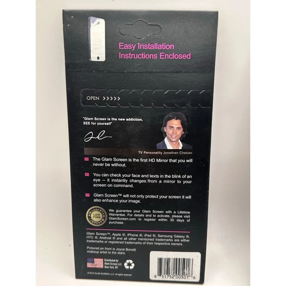 Vintage Glam Screen iPhone‎ 5 HD Mirror Screen Protector by Jonathan Cheban NIB